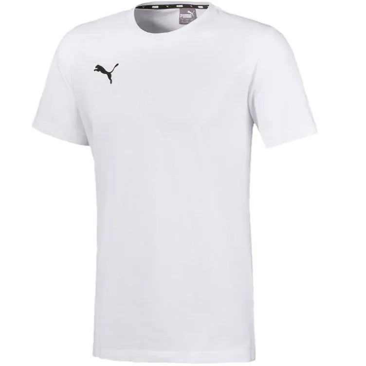 PUMA T-Shirts Men's White Crew Neck Moderate Straight Fit