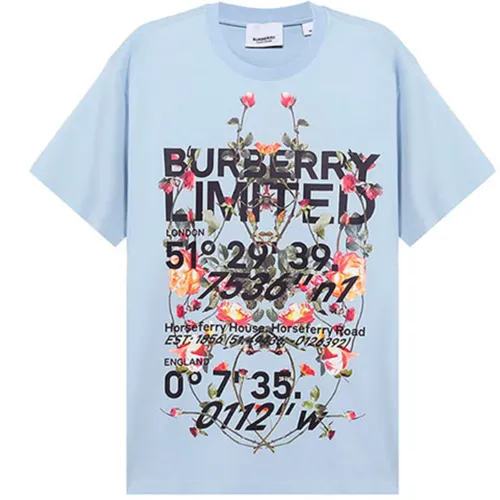 Burberry T Shirt Unisex Light Blue