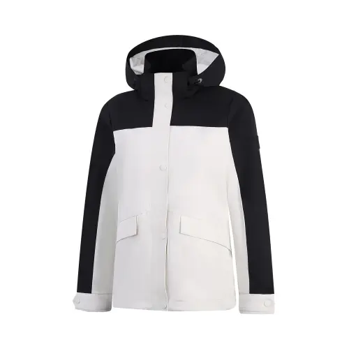 Li Ning Trench Coats Women's Ivory/Black Hooded Moderate Other