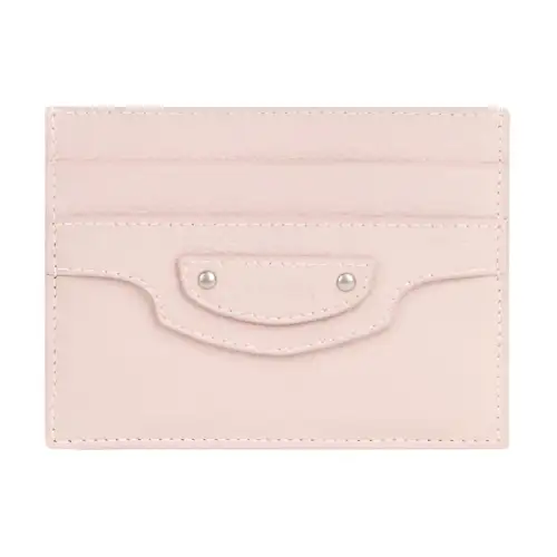 Balenciaga Neo Classic Grain Cow Leather Card Holder Women's Pink