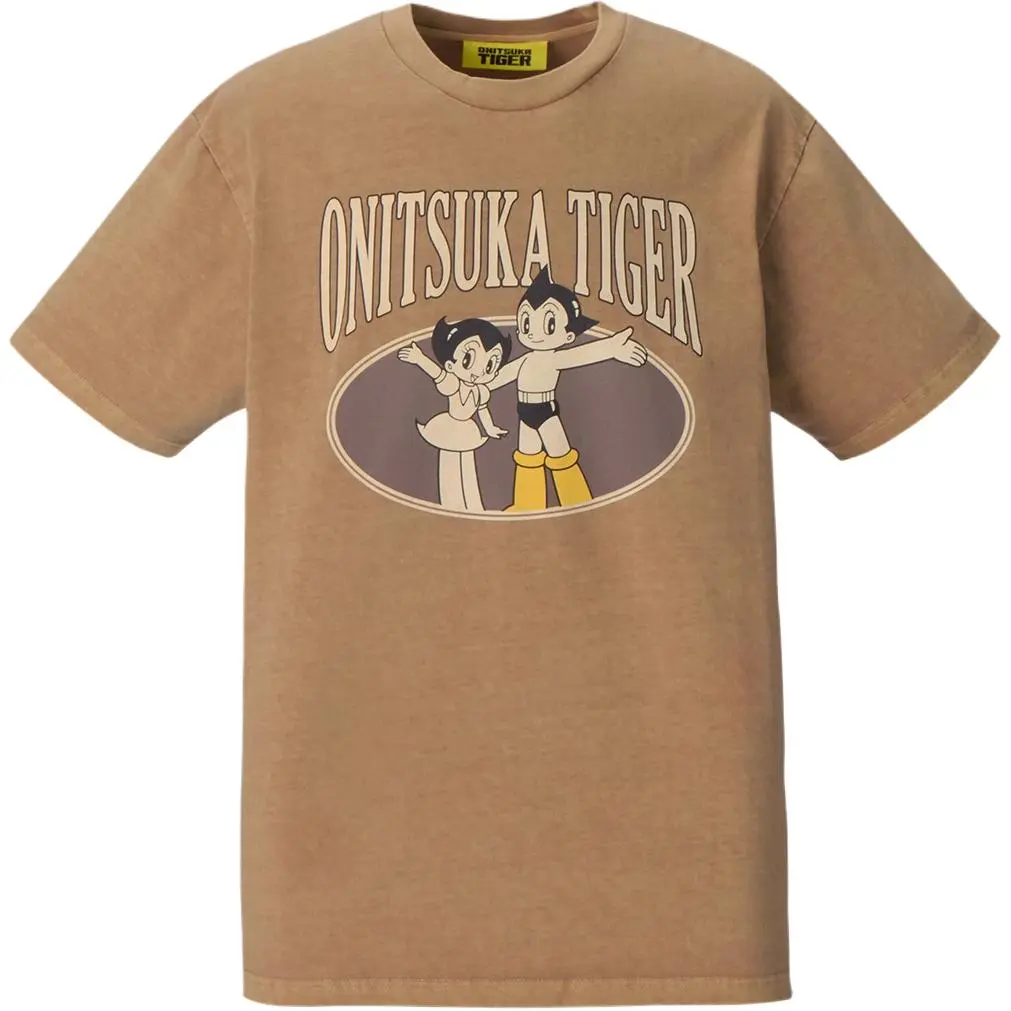 Onitsuka Tiger T-Shirts Unisex Brown Crew Neck