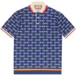 GUCCI FW22 Polo Shirt Men's Blue