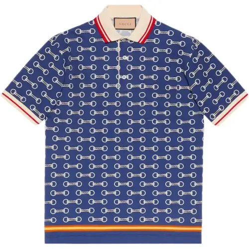 GUCCI FW22 Polo Shirt Men's Blue