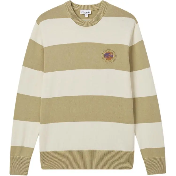 Lacoste striped badge sweater