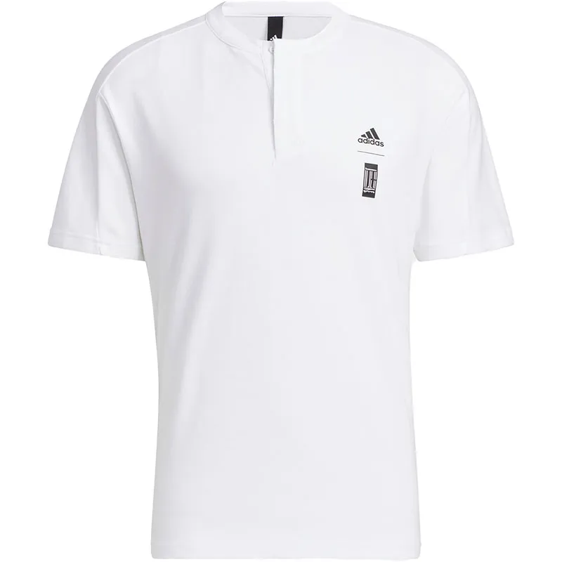 Adidas T-Shirts Men's White Crew Neck Moderate Straight Fit