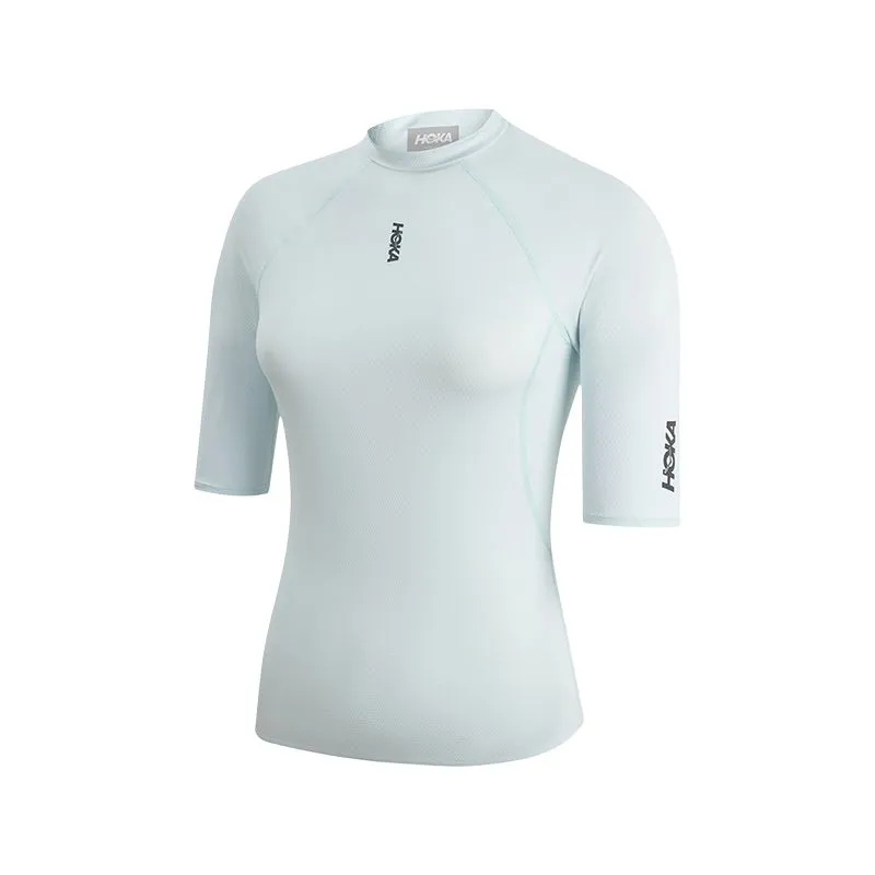HOKA ONE ONE T-Shirts Women's Tundra Blue Turtleneck Moderate