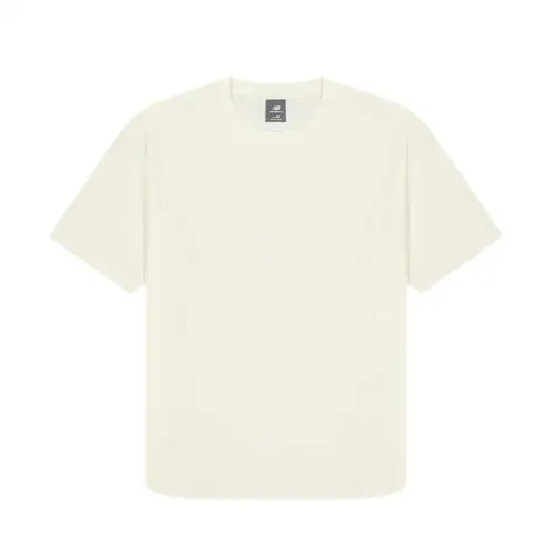 New Balance T Shirts Men's Ivory White Crew Neck Moderate