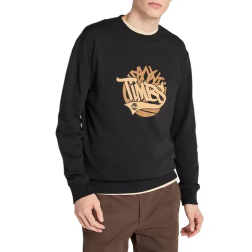 Timberland Sweatshirts Men's Black Crew Neck Moderate
