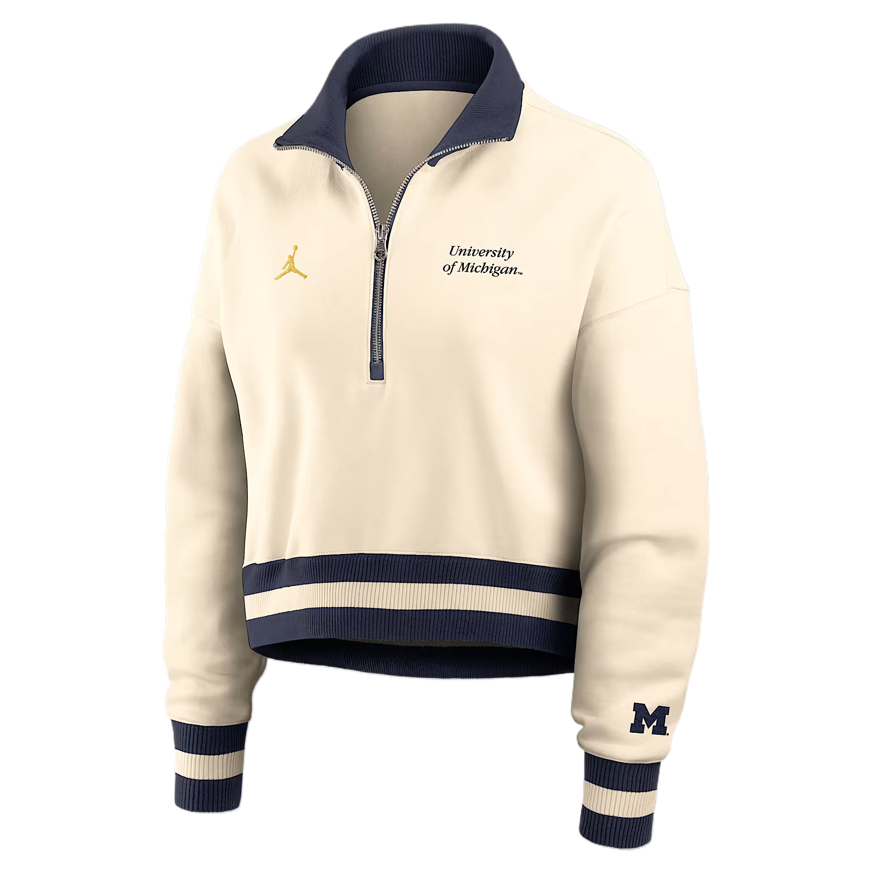 Jordan Michigan Legacy Women's Jordan Brand College Cropped 1/4-Zip Crew