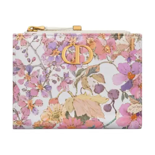 DIOR Caro Calfskin Wallet Women's Multicolor
