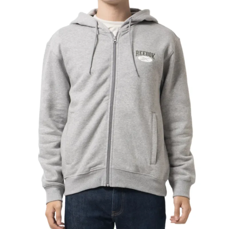Reebok Sweatshirts Unisex Gray Hooded Moderate