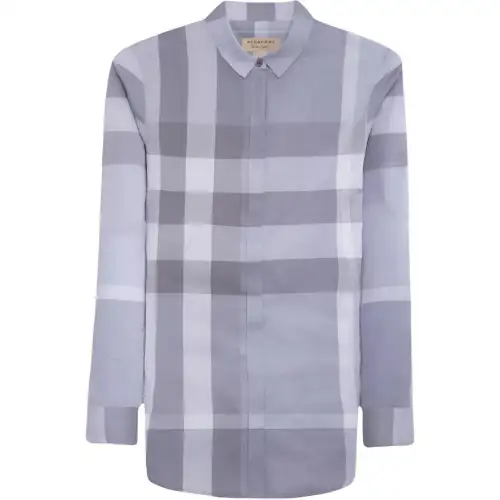Burberry Shirts Women's Gray Lapel Moderate Straight Fit