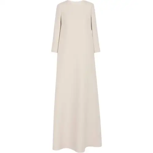 THE ROW Long Sleeved Dresses Women's Ivory Crew Neck Moderate Long