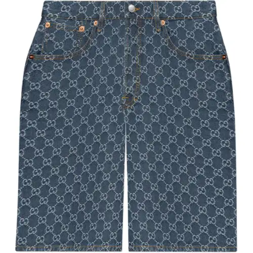GUCCI Denim Shorts Women's Blue