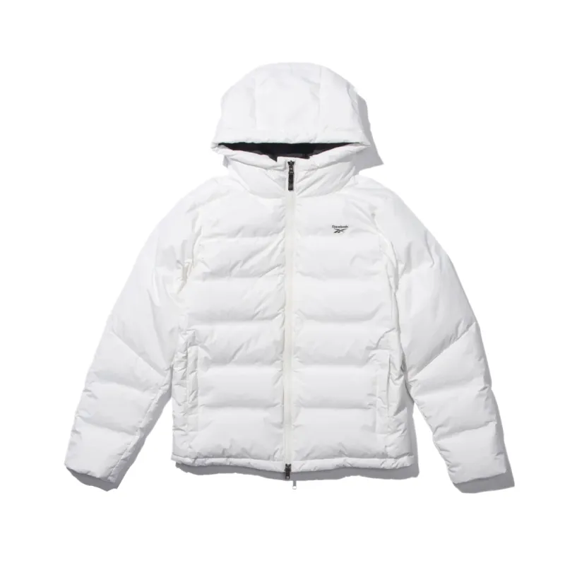 Reebok Down Jackets Unisex White Hooded Moderate
