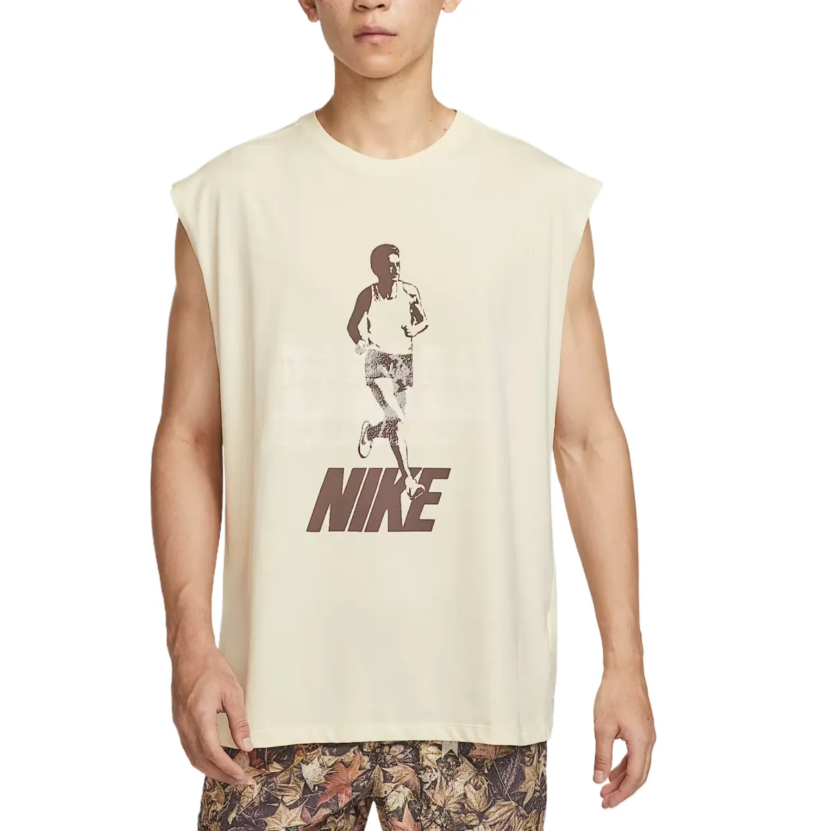 Nike Tank Tops Men's Beige Crew Neck Moderate Other