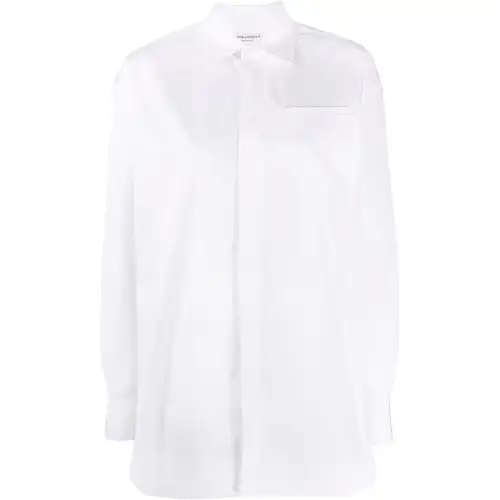 Bottega Veneta Shirts Women's White Pointed Collar Moderate Shirt