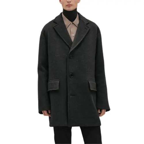 HERMES Coats Men's Khaki Hooded Moderate Straight Fit