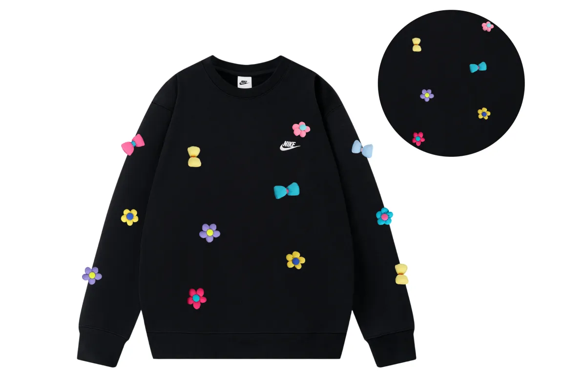 Nike Sweatshirts Unisex Black Crew Neck Moderate Regular