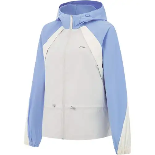 Li Ning Jackets Women's Blue White Multicolor Hooded Moderate Other