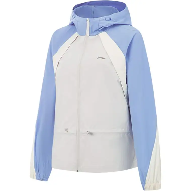 Li Ning Jackets Women's Blue White Multicolor Hooded Moderate Other
