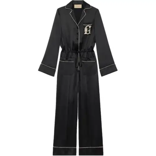 embroidered logo jumpsuit