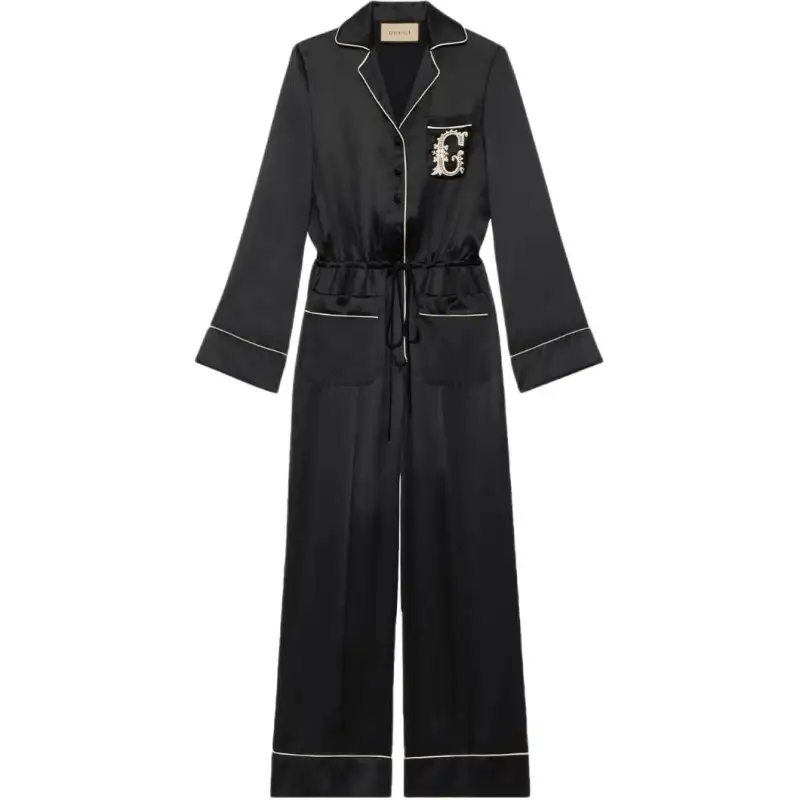 embroidered logo jumpsuit