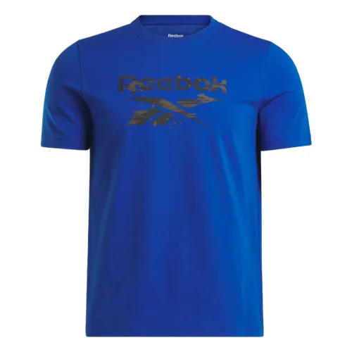 Reebok T Shirts Men's Blue Crew Neck Moderate