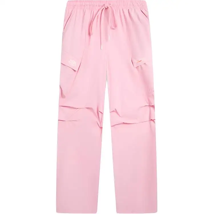 Li Ning Casual Pants Women's Pink Moderate Straight Fit Pants