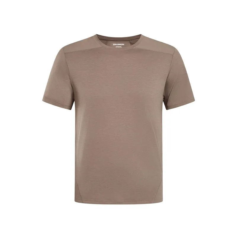 SALOMON OUTLINE T Shirts Men's Iron Gray Crew Neck Moderate
