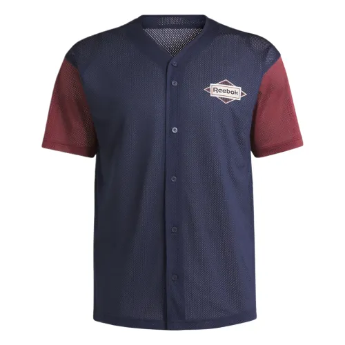 Reebok Baseball Jerseys Unisex Marine Blue V Neck Moderate