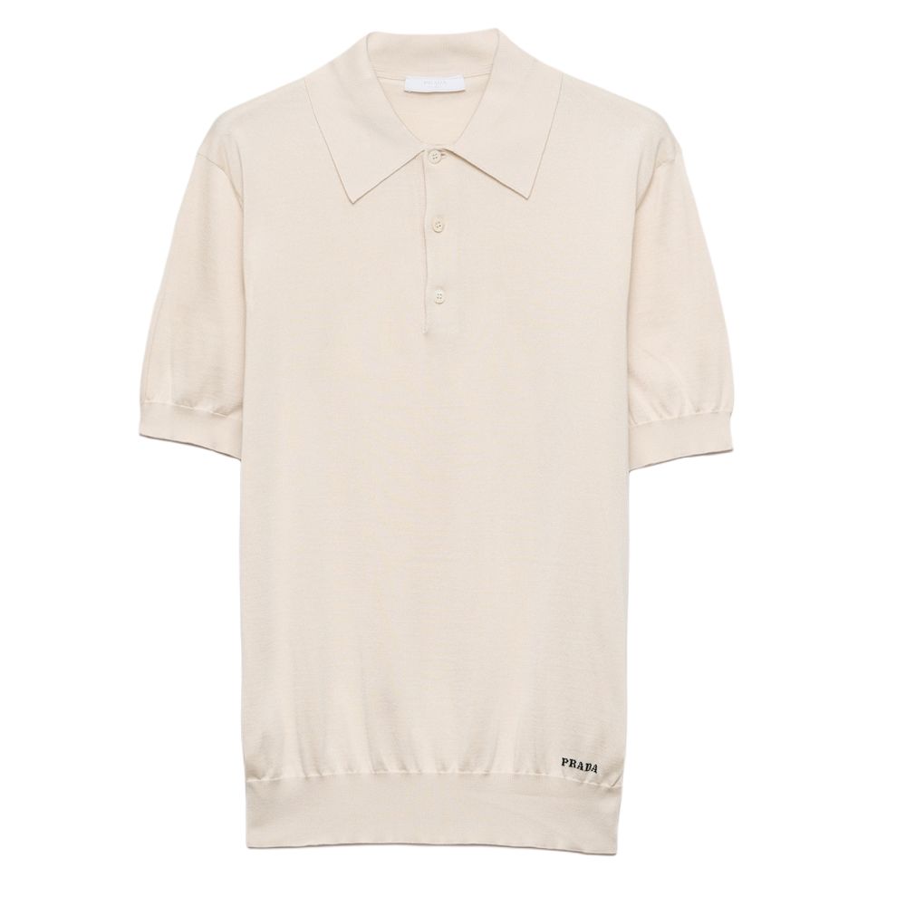 PRADA Logo Jacquard Short Sleeved Polo Shirt
