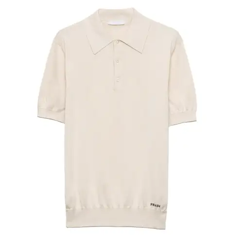 PRADA Logo Jacquard Short Sleeved Polo Shirt