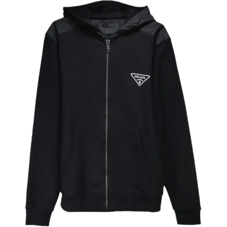 PRADA Jackets Men's Black Hooded Moderate Other