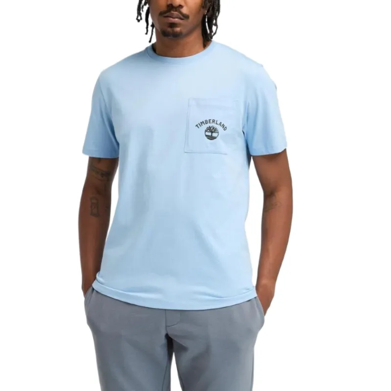 Timberland T Shirts Men's Blue Crew Neck Moderate