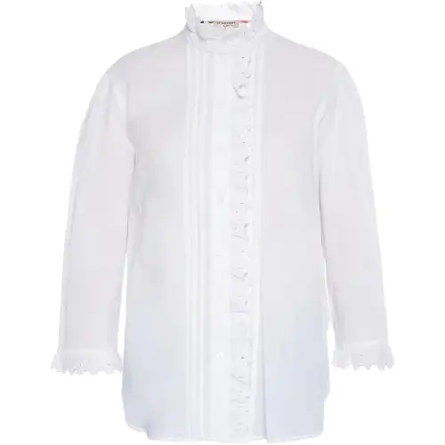 Burberry Shirts Women's White Stand Collar Moderate Other