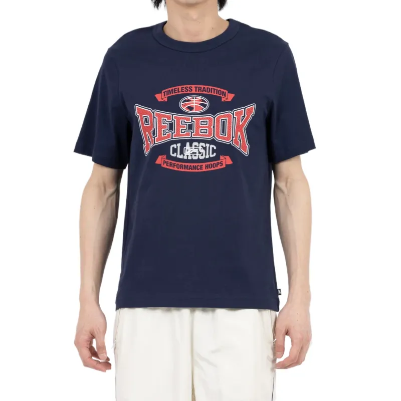 Reebok Tradition T Shirts Men's Dark Blue Crew Neck Moderate Straight Fit