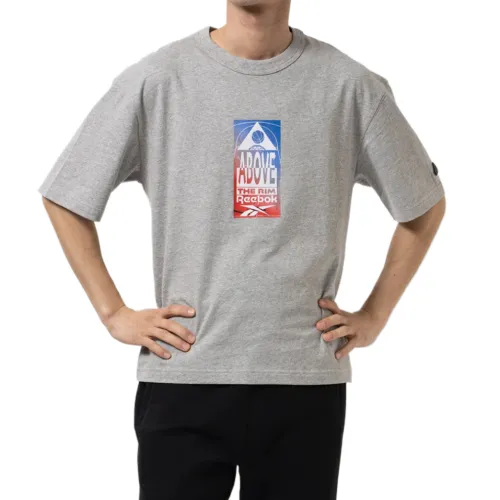 Reebok Atr T Shirts Men's Gray Crew Neck Moderate Straight Fit