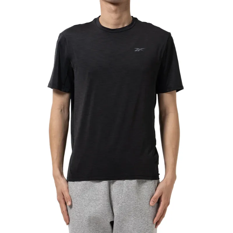 Reebok T Shirts Men's Black Crew Neck Moderate Straight Fit