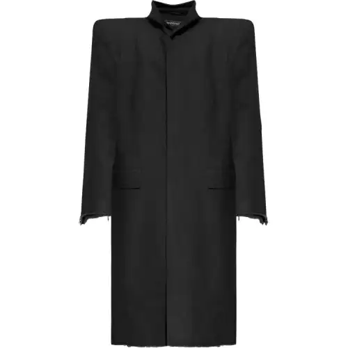Balenciaga Exaggerated Shoulder Hooded Coat