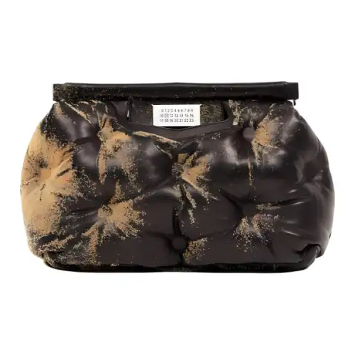Maison Margiela Glam Slam Full Grain Nappa Leather One Shoulder Crossbody Clutch Medium Women's Black