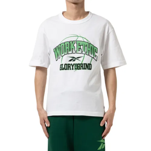 Reebok T Shirts Men's White Crew Neck Moderate