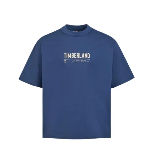 Timberland T Shirts Unisex Blue Crew Neck Moderate