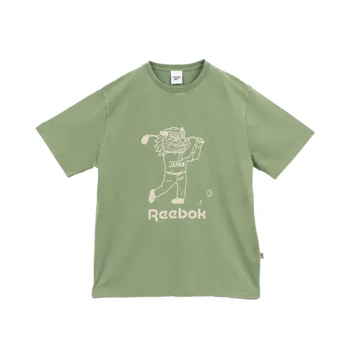 Reebok T Shirts Unisex Green Crew Neck