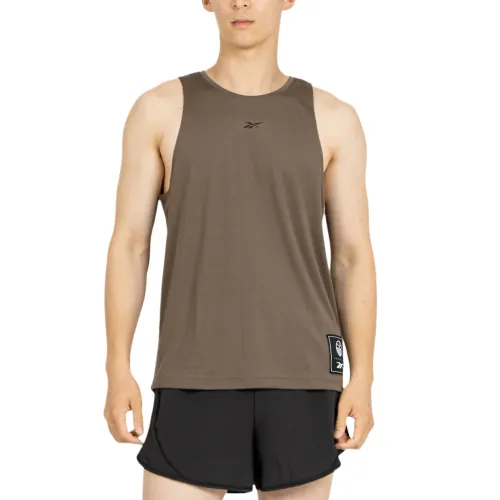 Reebok Tank Tops Men's Army Green Crew Neck Moderate Sleeveless