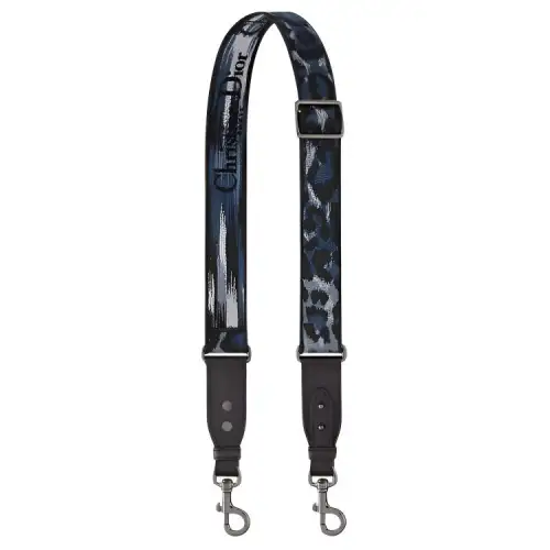 DIOR Cow Leather Bag Straps Women's Blue/Black