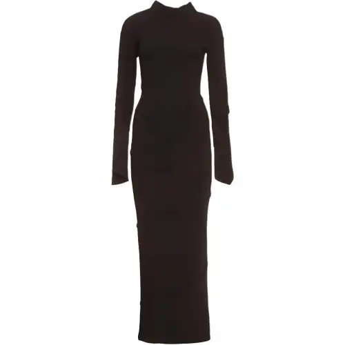 Balenciaga Spiral Ribbed knit Maxi Dress