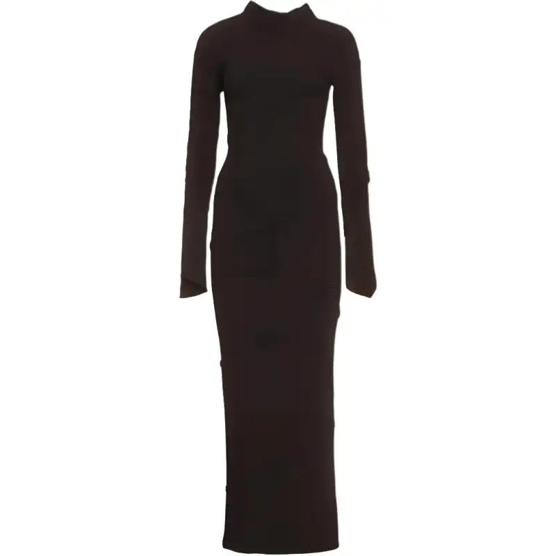 Balenciaga Spiral Ribbed knit Maxi Dress