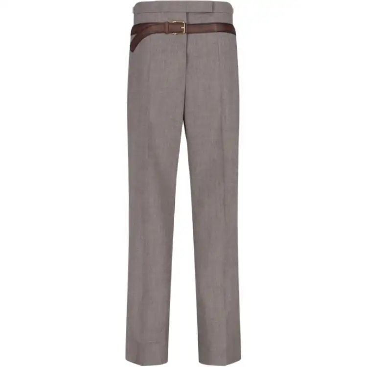 Prada Belt-Detailed Pleated Trousers