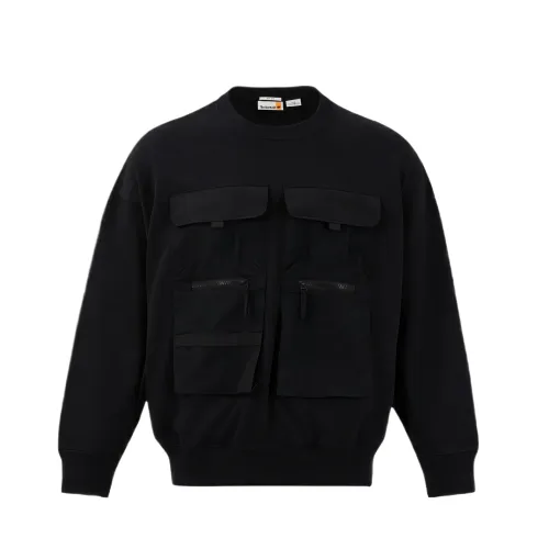 Timberland Sweatshirts Men's Black Crew Neck Moderate